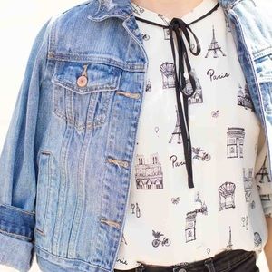 Talbots Paris Themed Blouse, Including Notre Dame